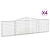 VidaXL 4x Paniers à Gabions Arqués Cages à Gabions Arquées Murs de Gabion Barrières de Jardin Terrasse Extérieur 3146868