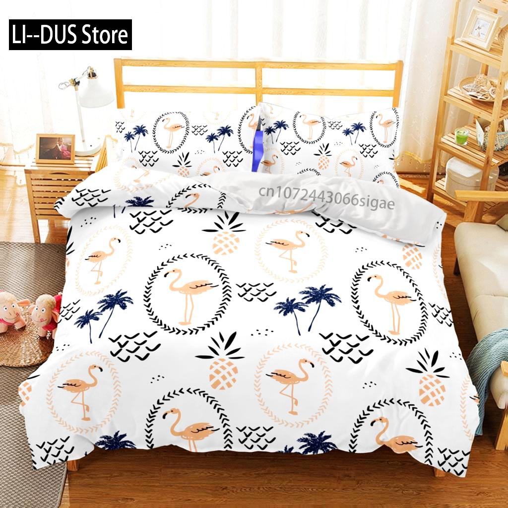 Rosa Flamingo Bettwäsche Set Einzelbett Twin Full Queen King Size Flamingo Bett Set Aldult Kinder Schlafzimmer Bettbezug Sets 3D Druck 012