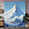 Flat Printed Curtains Snow Mountain Pattern Colorful Bedroom Living Room Home Decor Rod Set Of 2 Made Polyester Sitting