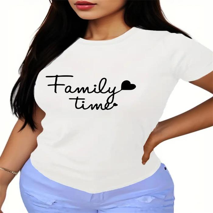 Summer Round Neck Printed Top Fashionable Casual Cute Short Sleeved Women's Pure Cotton T-shirts