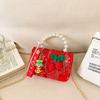 Kids Red Delightful Handbag With Stylish Chain And Charming Bow For Style Daily