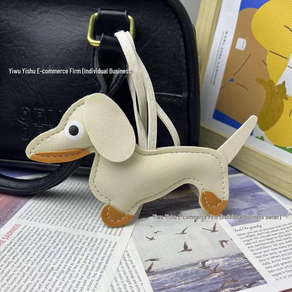 Miu-Style Sausage Dog Plush Charm - Backpack, Car, Keychain Gift