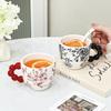 Retro Flowery Creative Ceramic Mug Home Cup Office Coffee Cup Breakfast Afternoon Tea Cup Living Room Desktop Drinking Utensils
