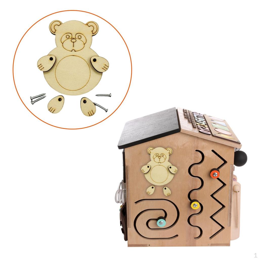 Wood Busy Board Accessory, Practical Skills Educational Early Teaching for Diy Accessory Learning