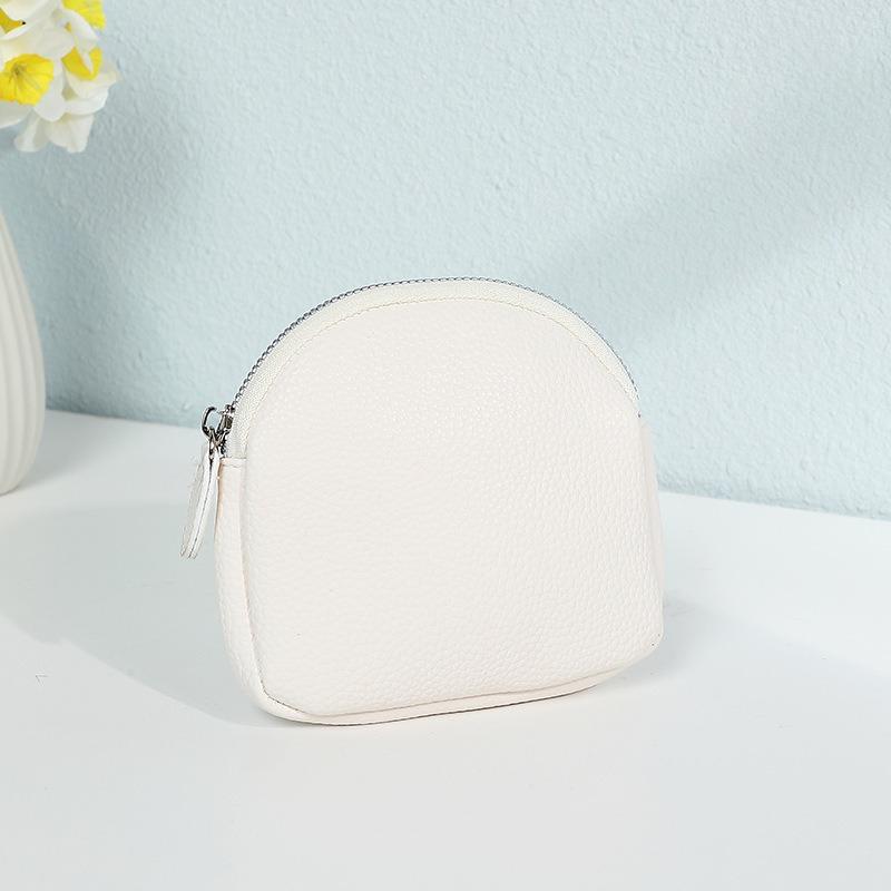 Coin Purse Portable Thin Mini Clutch Simple Soft Leather Zipper Coin Purse Earphone Bag Storage Bag Female Bag