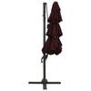 4 Layer Sun Umbrella with Aluminum Pole Burgundy Red 3 X 3 M