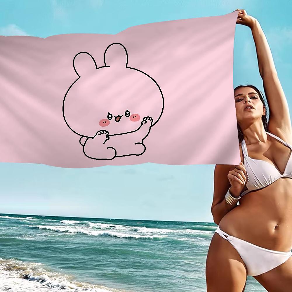 Cartoon A-Asamimichan Süßes Strandtuch Bunte Handtücher Mikrofaser Schnelltrocknend Sandfrei Strand Yoga Spa Fitnessstudio Pool