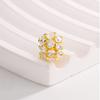 Panjia White Copper Silver-plated Pendant Pink Five-leaf Petals Gold Rose Beaded DIY Bracelet Accessories Fashion