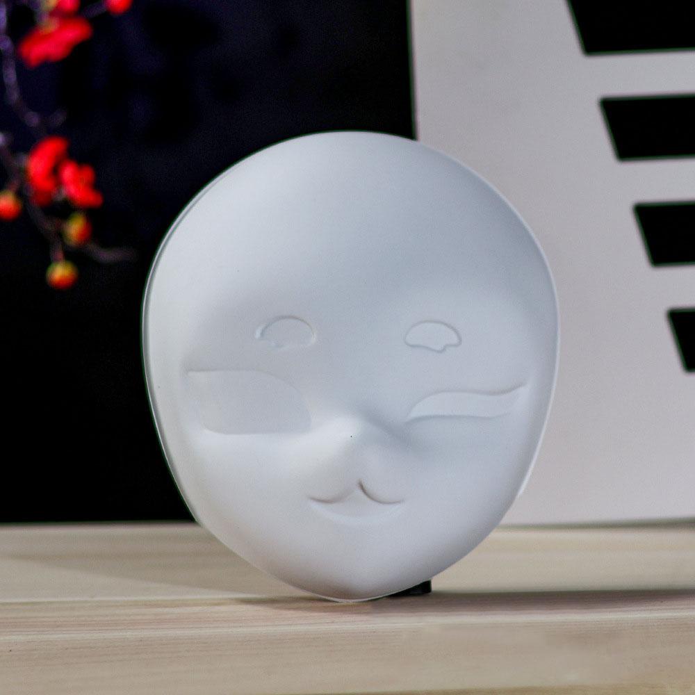Maschera Integrale in PVC Bianca Maschera Fai-da-te in PVC con Corda per Festa Cosplay Mascherata