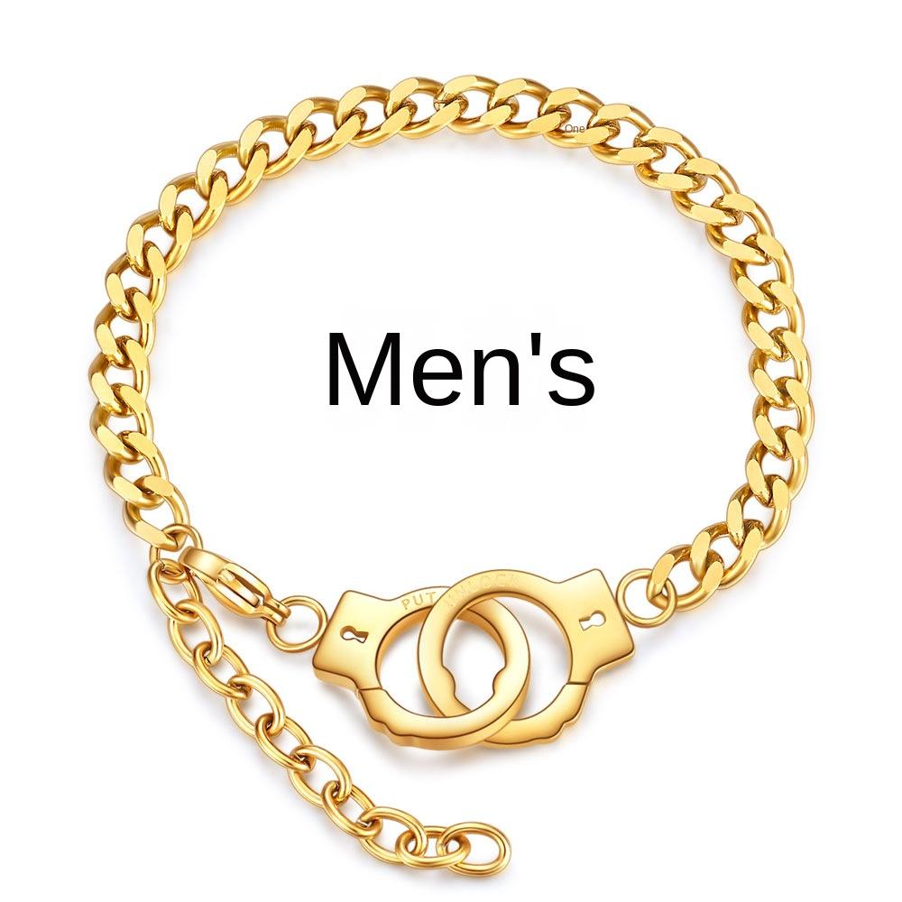 Simple Personality Titanium Steel Handcuffs Bracelet Couple Bracelet Female