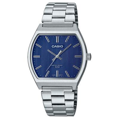50 Meters Waterproof Fashion Quartz Steel Strap Women's Watch Blue Dial MTP-B140D-2AV