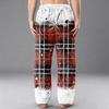 Men's Flannel Pocket Casual Pants, Printed Pocket Casual Pants, Home Sleeping Pants