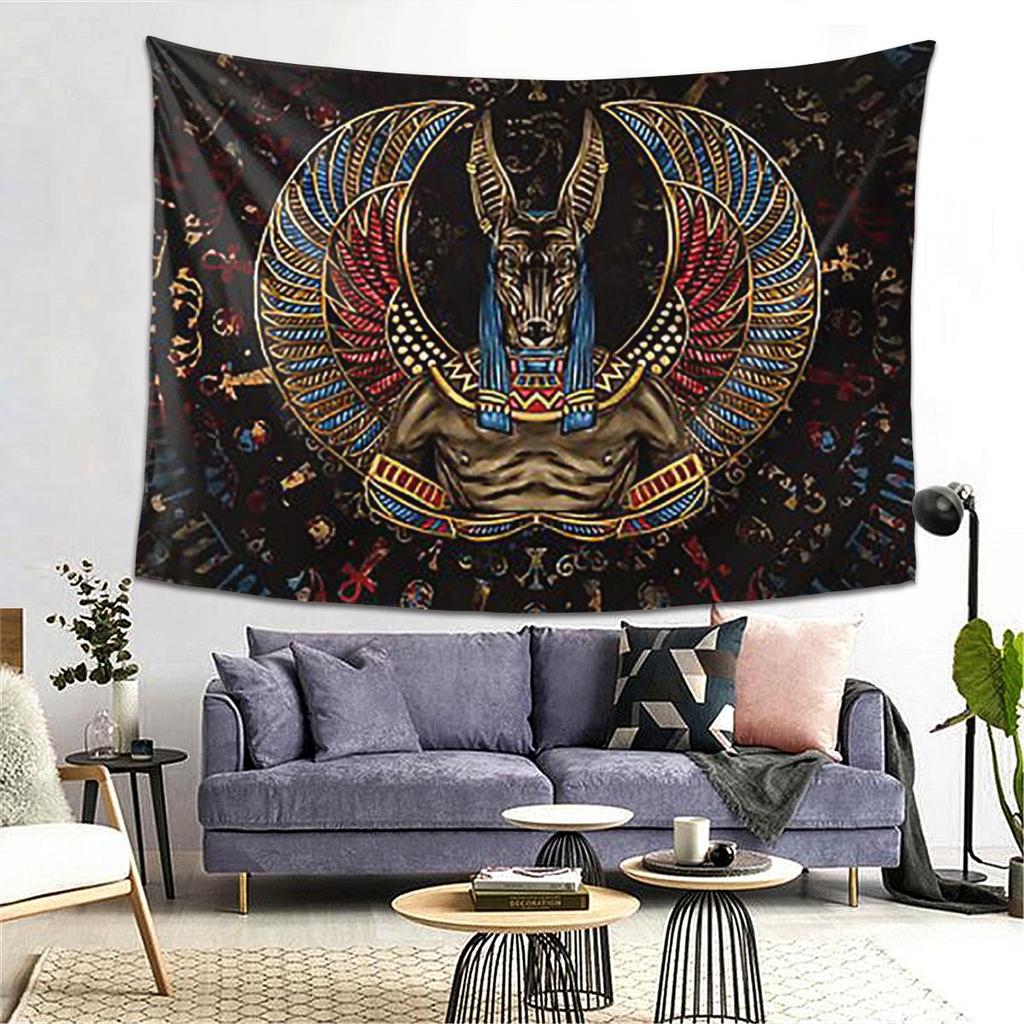 Anubis Egyptian God Tapestry Decor Art Aesthetic Tapestries for Living Room Bedroom Home Wall Cloth Wall Hanging