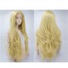 VOCOSTE Heat Resistant Lace Front Wig, Long Natural Curly Synthetic Fiber, Blonde, 61cm, for Girls, Everyday Use