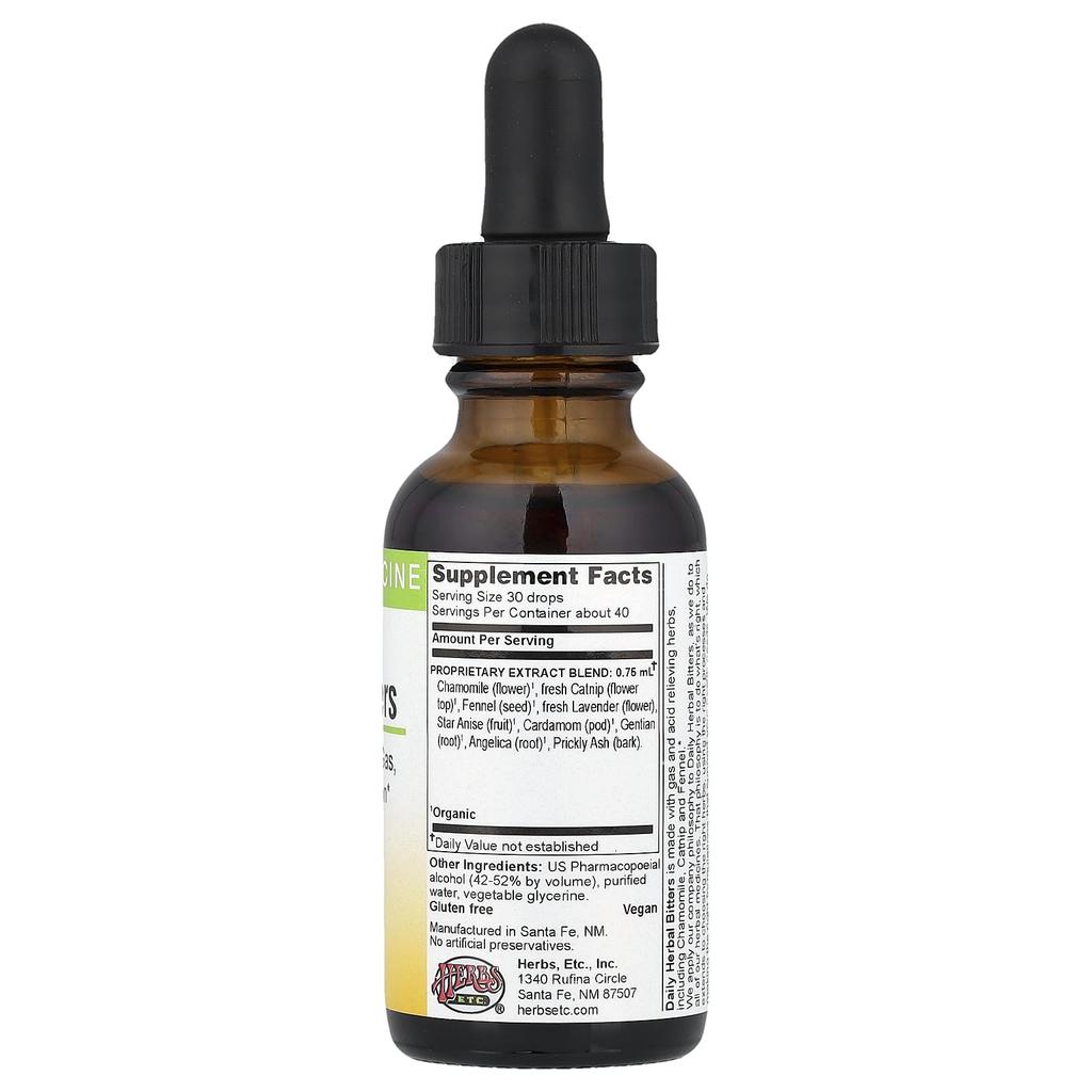 Herbs Etc., Daily Herb Bitters, 30ml (1 fl oz)