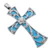 Cross Pendant Top K18 White gold/diamond/Turquoise Cross 9.6g Unisex Used