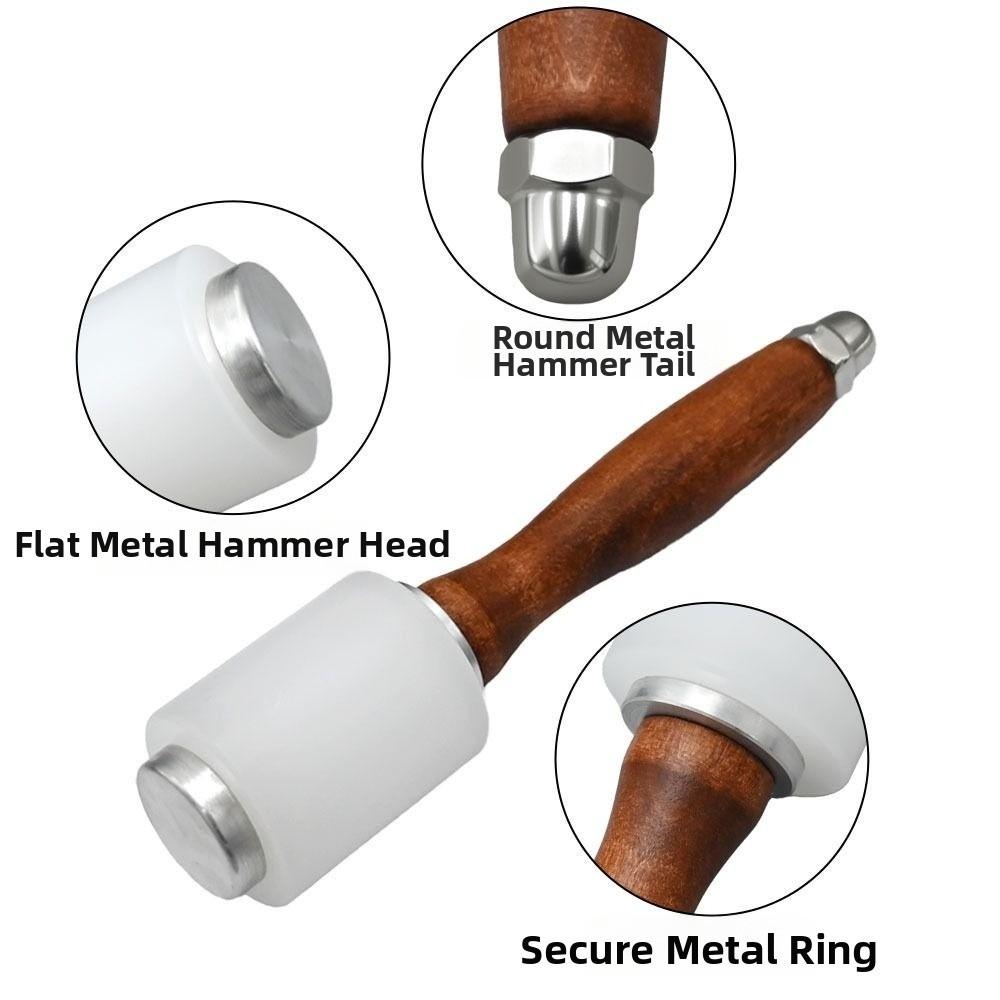 Professional Leather Carve Hammer Nylon Hammers Mallet Wood Handle For Leathercraft Punch Printing Percussion DIY Tool