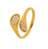 Irregular Ring, Zircon Ring, Open Cuff Ring, 18K Gold Plated, Stainless Steel Ring, Luxury Index Finger Ring