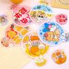 5Pcs Decorative Round Pocket Fan Cartoon Cool Fan Portable Hand Fan  Student