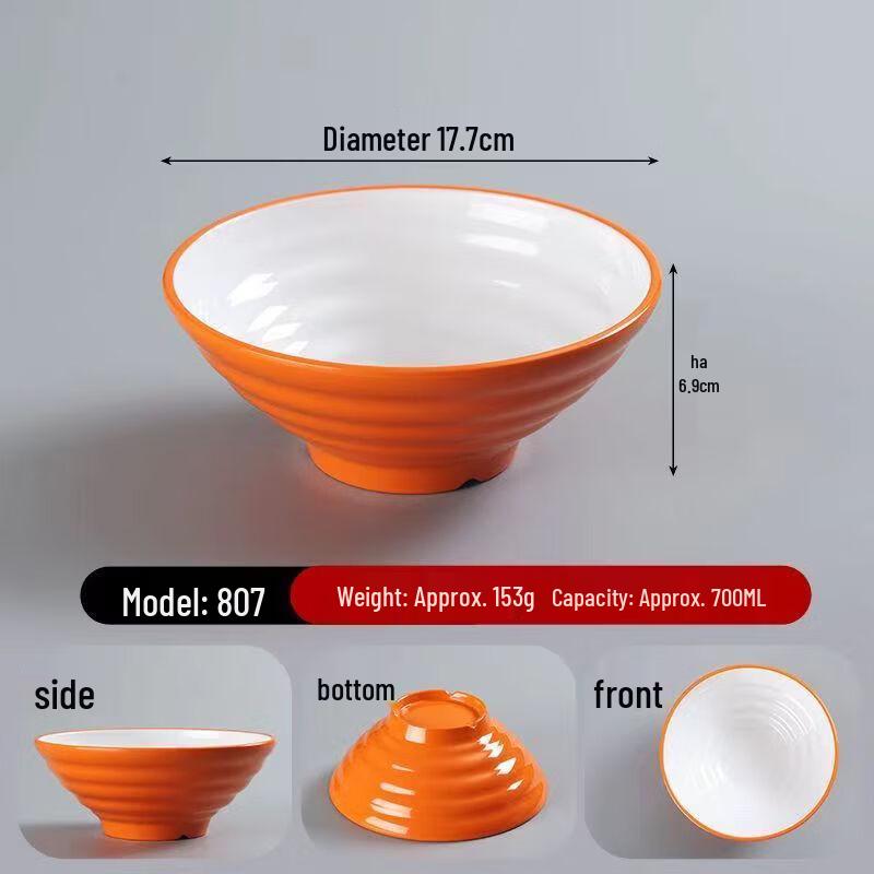 Bozhen Jiangchu 7-Inch Melamine Threaded Noodle & Soup Bowl