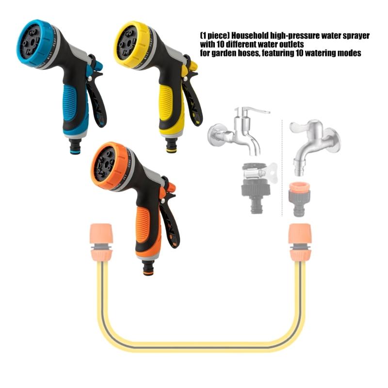 Water Hose Nozzle Multifunctional for Cleaning Watering Multiple Hand Sprayer Lightweight Heavy Duty Hose Sprayer