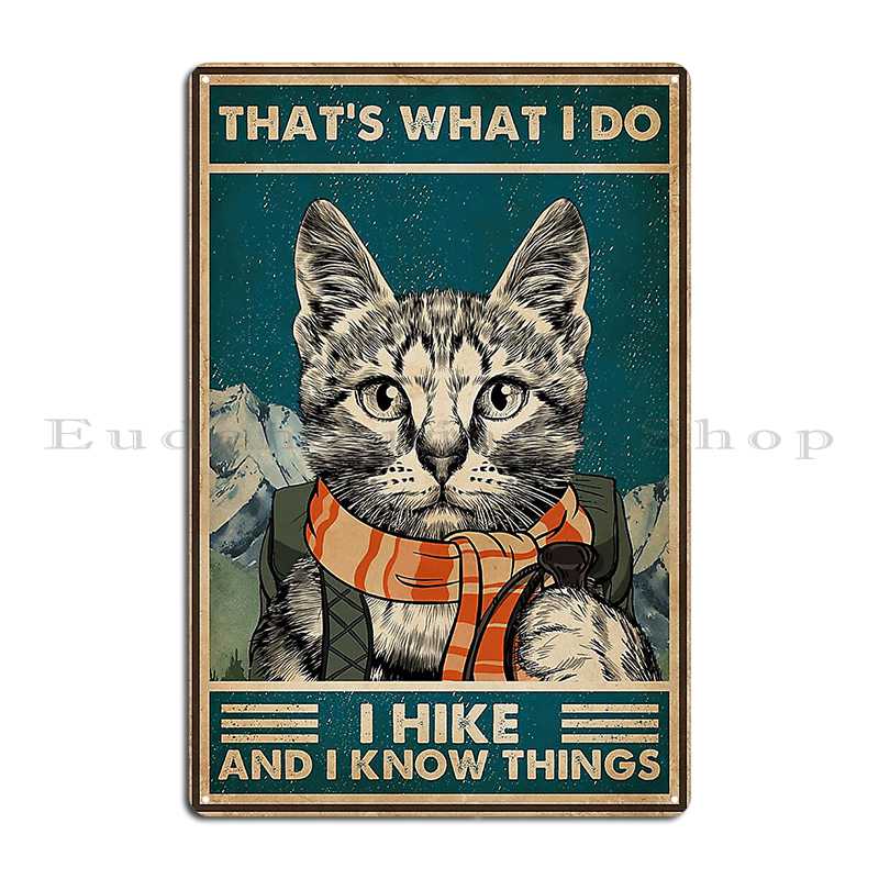 Black Cat Sky Because Murder Is Wrong Skiing The meowtains are calling and i must go Cat Metal Plaque Mural Tin Sign Poster