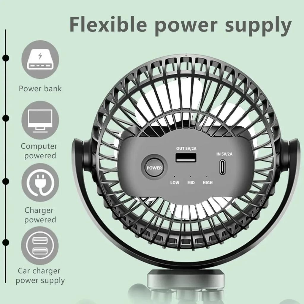 New 5200 Mah Multi-functional Stroller Mini Fan Portable USB Charging Small Fan Mobile Phone Seat Outdoor Handheld Octopus Fan