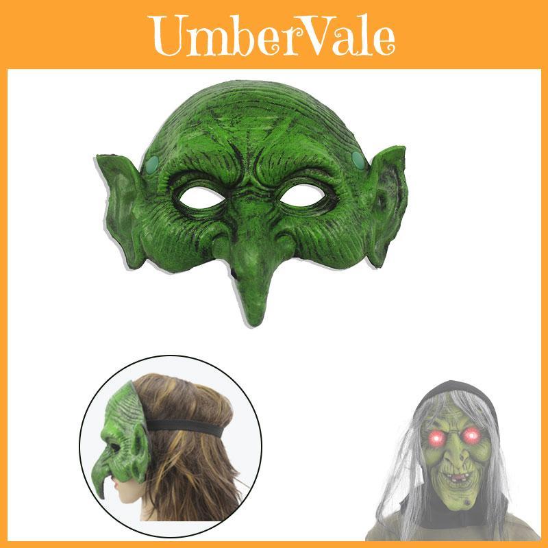 Realistic Green Witch Mask For Halloween Easter Carnival Party Mask Prop
