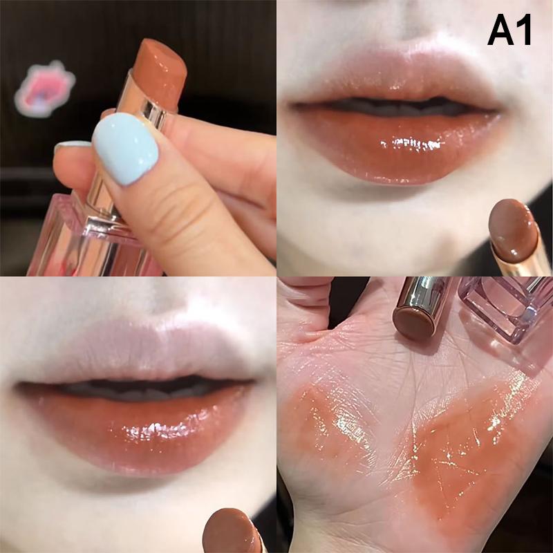 Herorange Mirror Water Light Solid Lip Gloss Low Saturation Mirror Nude Jelly Lipstick Moisturizing Lip Tint Nature Lips Makeup