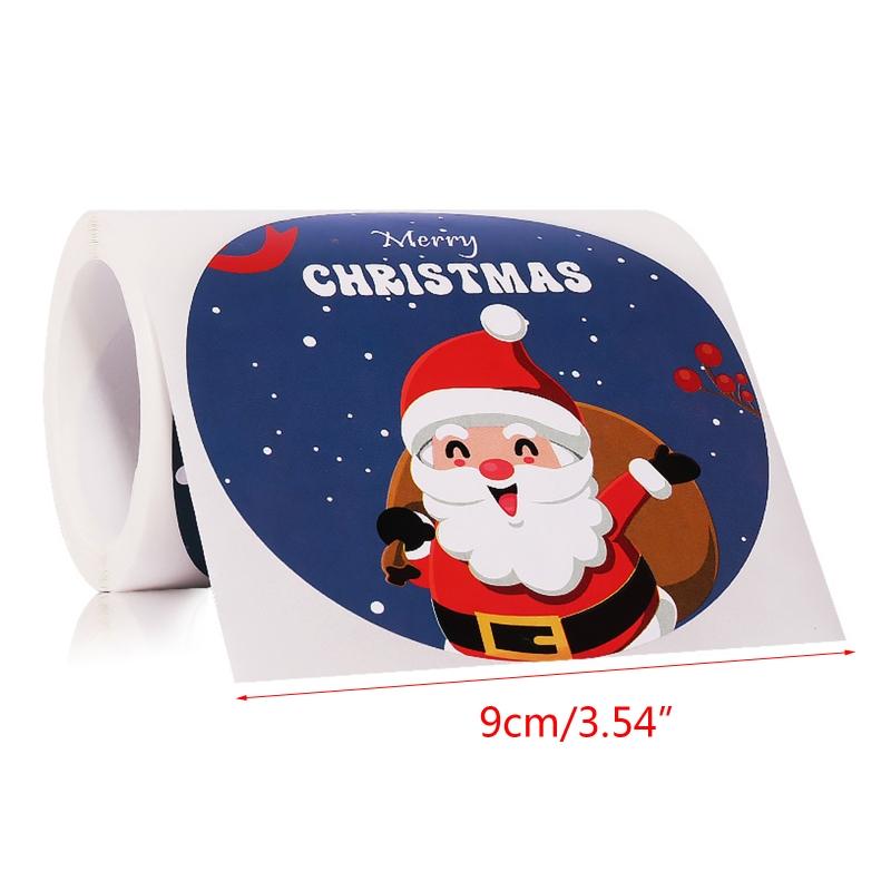 Christmas Stickers Label Round Christmas Tags- Self-Adhesive Merry Christmas Stickers Envelope Seals- Stickers for Card