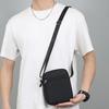 Men Crossbody Bag with Partition Pockets Zipper Closure Solid Color Shoulder Bag Adjustable Strap Commuting Shopping Travel Mini Bag