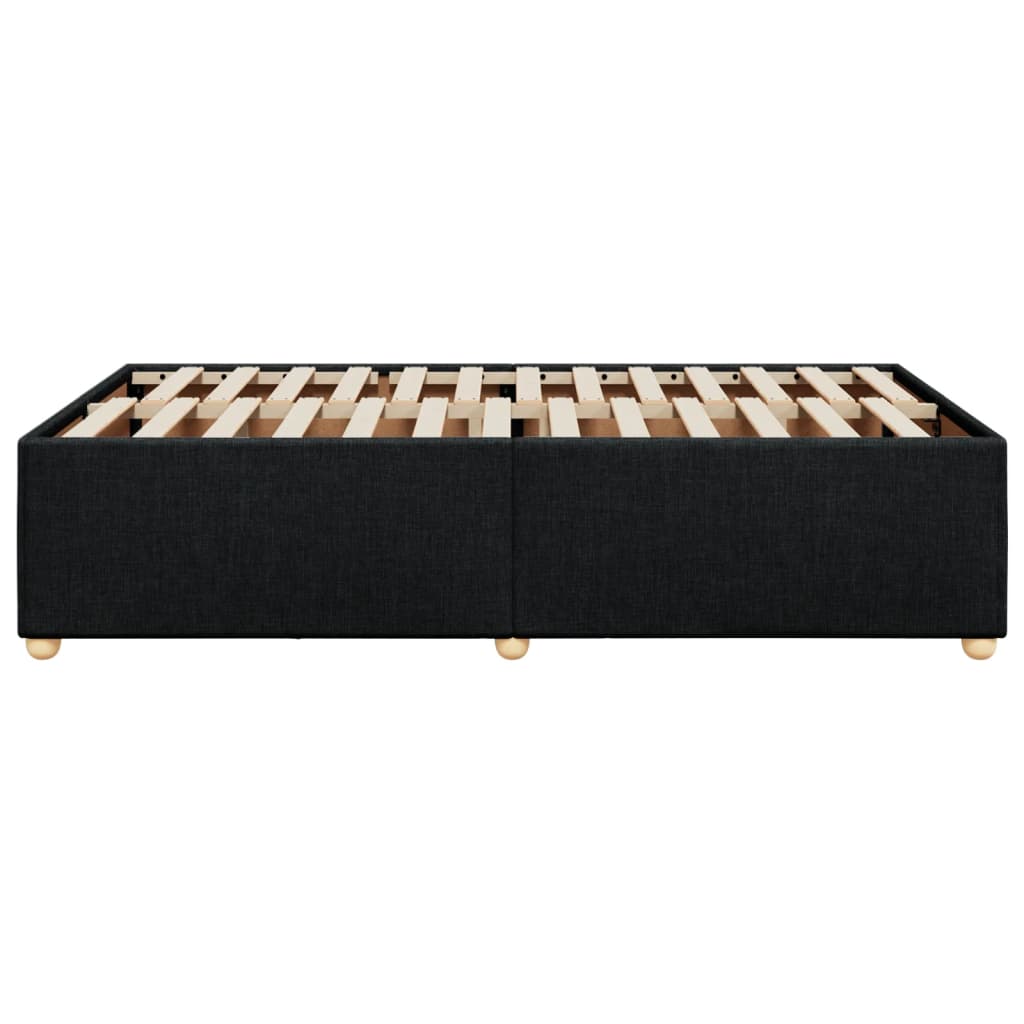 Bed Frame Without Mattress Black 120 X 190 Cm Fabric