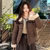 Velvet autumn and winter new personalized fashion down cotton cotton jacket sleeveless lapel collar horse jacket