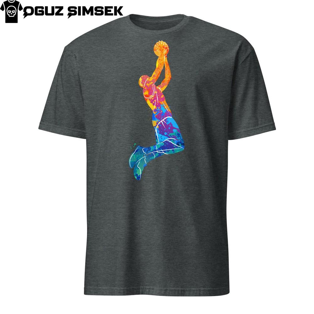 

Abstract Colorful Silhouette Basketball Player Unisex T-Shirt | Unique Design XL