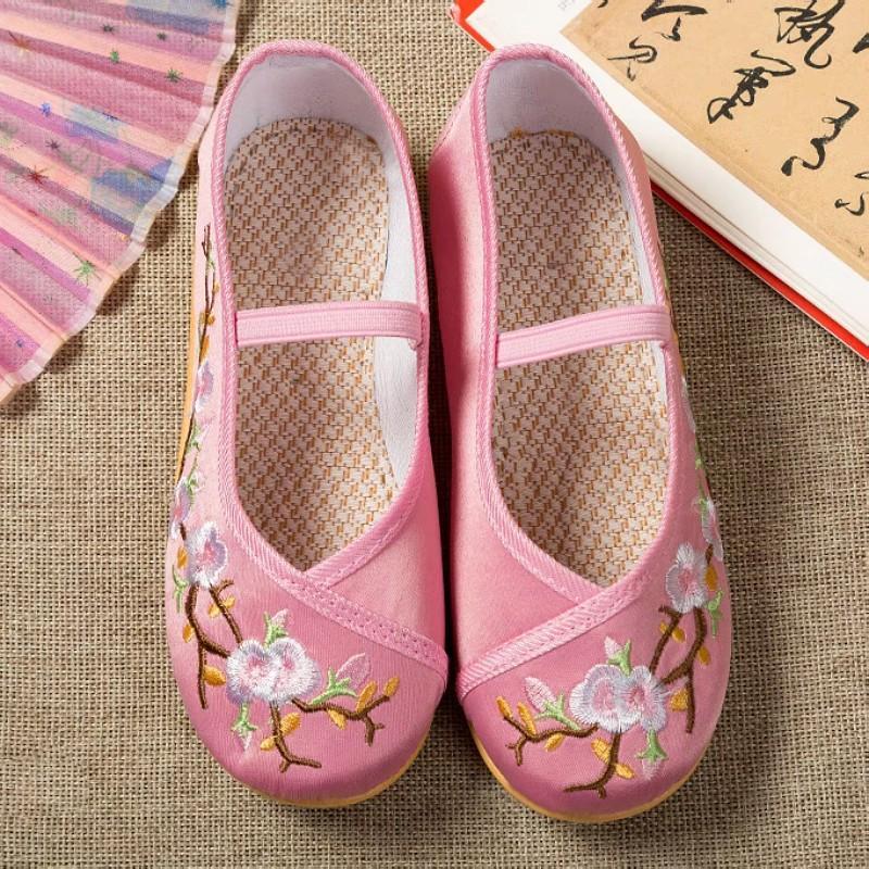 Children's Hanfu Shoes Ancient Style Girls Embroidered Shoes Chinese Style Boys Ancient Costume Performance Shoes Old Beijing Cloth Shoes Soft Sole