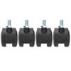 4Pcs PU Casters with Brake 1.5in Universal Wheel for Cabinet Bookshelf Trolley Black