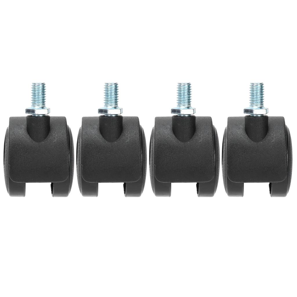 4Pcs PU Casters with Brake 1.5in Universal Wheel for Cabinet Bookshelf Trolley Black