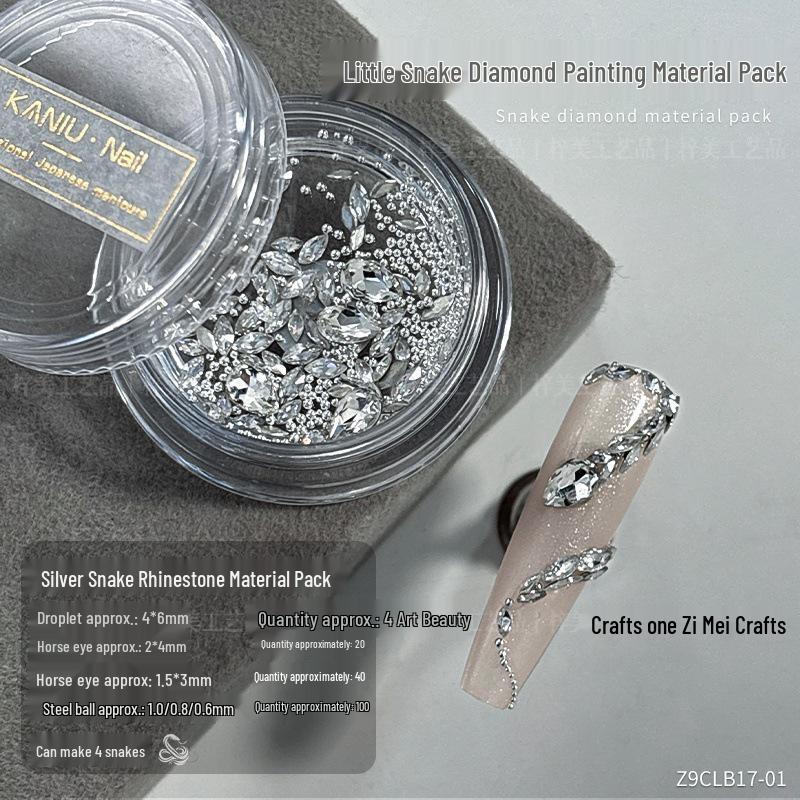 

2025 Год Змеи Роскошный Пакет Страз из Циркона для Нейл-Арта