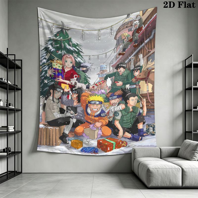 Naruto Characters Wall Tapestry Aesthetic Wall Hanging Printed Fabric Blanket Decorative Tapestries For Bedroom Living Room Home Decor