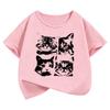 Gothic Vintage Cat Funny T Shirts Short Sleeve Kids Childrens Tshirt Boys Girls Summer Spring Casual Top Tee Shirt