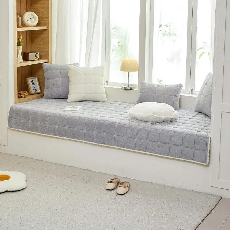 Moderne Einfache Kaninchenfell Samt Fensterbankkissen 2025 Neu Ganzjahres Universal Dick Anti-Rutsch Balkone Tatami Kissen
