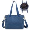 [yumemono] Tote Bag, Shoulder Bag, Fits A4 Size, Three-Compartment Design, Long Handles, Large Storage Space, Durable Canvas Fabric, Side Pocket,