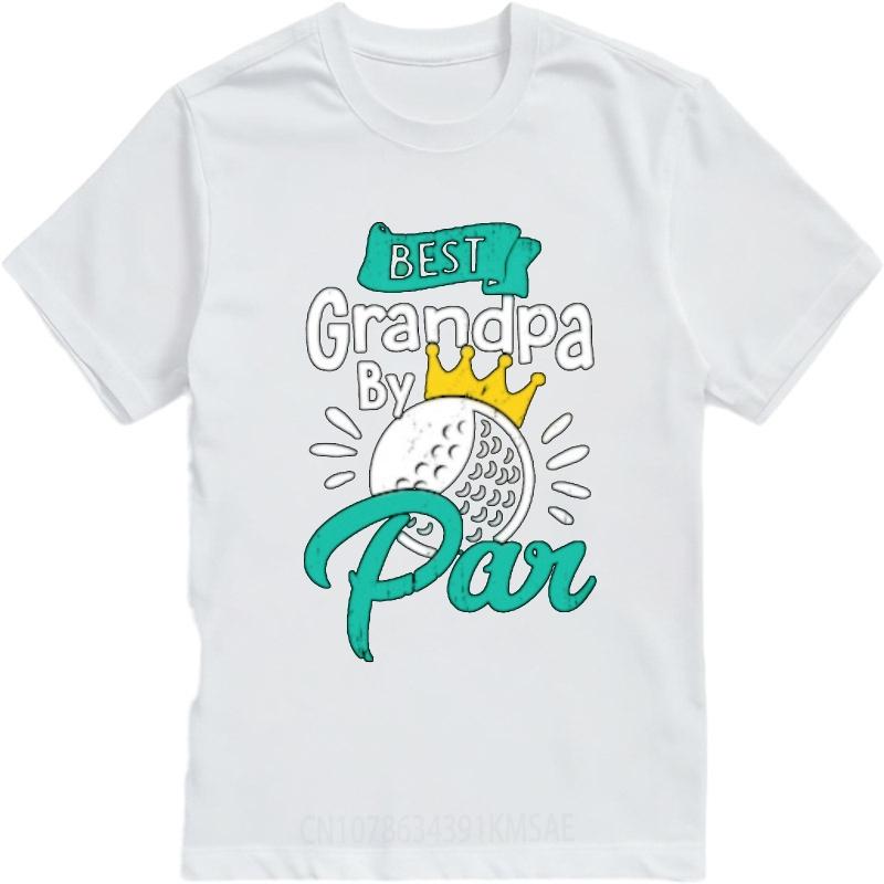 Breathable Tee Travel For Unisex Crew Neck t shirt Best Grandpa By Par With Crown And Golf Ball Retro Unisex tops Classic Tshirt