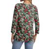 Women's Casual Fashionable Sexy Comfortable V-Neck Christmas Three-Quarter Sleeve Top