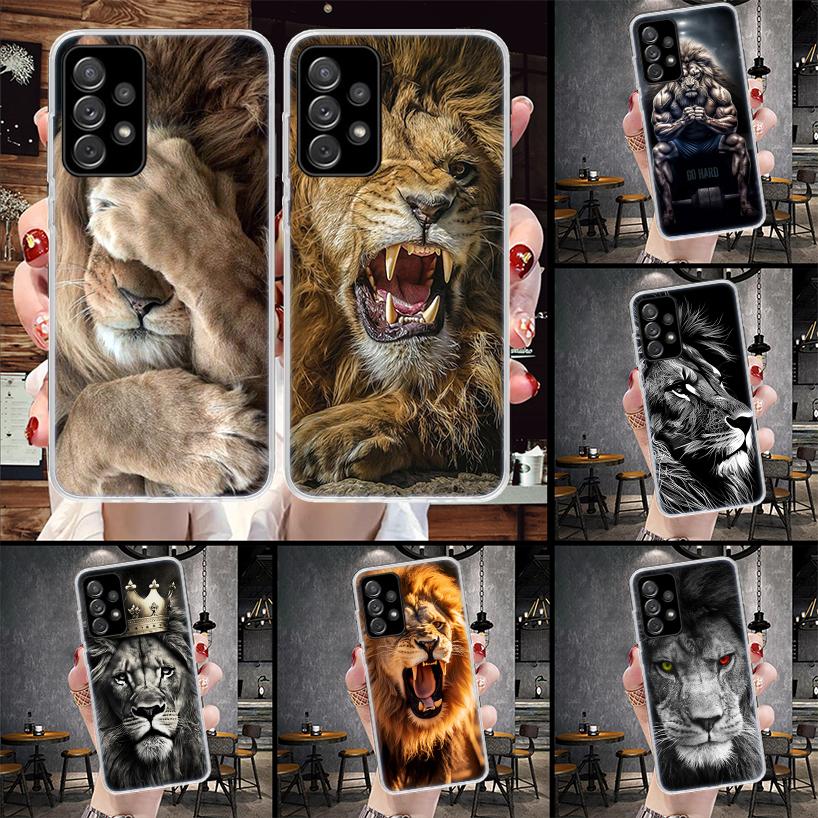 Lion Alpha Male Cub King Phone Case For Samsung Galaxy A12 A22 A32 A52 A72 A02S A51 A50S A71 A70 A31 A20S Note 20 Ultra S10 A10S