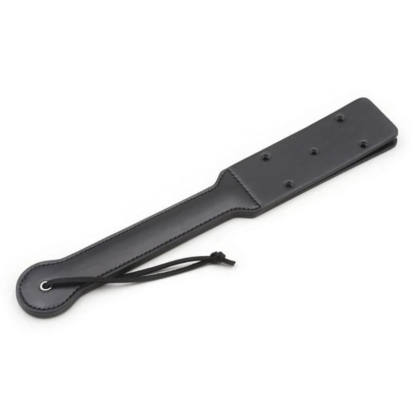 Black Paddle  Double Layer Leather Ass Spanking Slave Whip Fetish Paddles