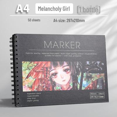 Markierungsstift, A4, dickes Anime-Zeichenbuch, 8K-Graffiti-Skizzenbuch für Studenten