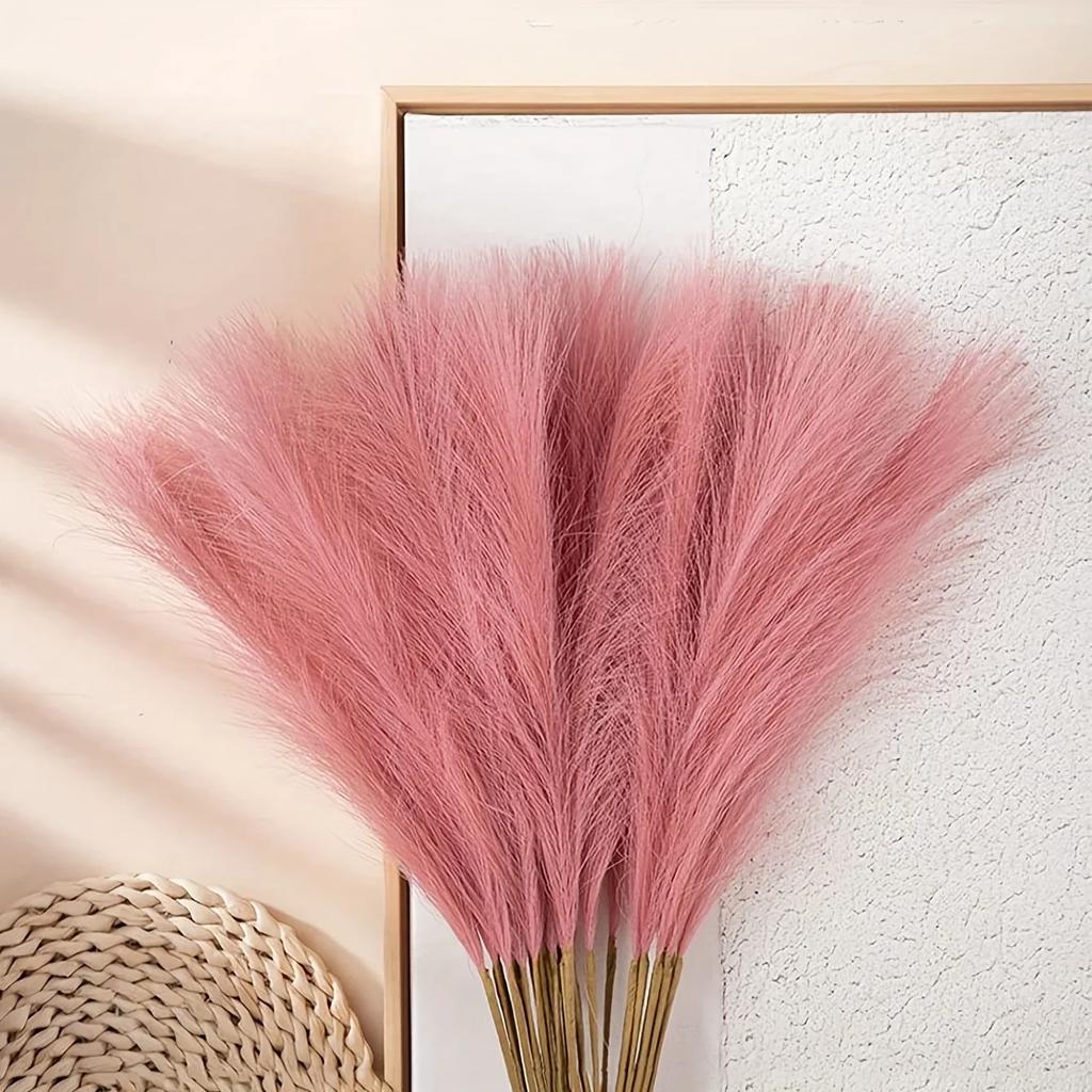 3PCS - Fluffy Reed Imitation Pampas Grass - Family Wedding Decoration Fake Flower and Grass Decoration
