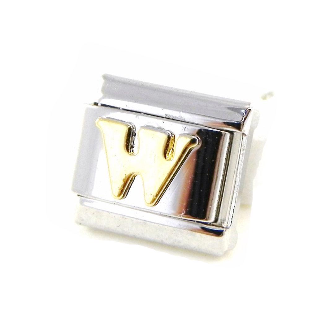 Les Trésors De Lily [C6037] - Plasă aurie „Litera W”.