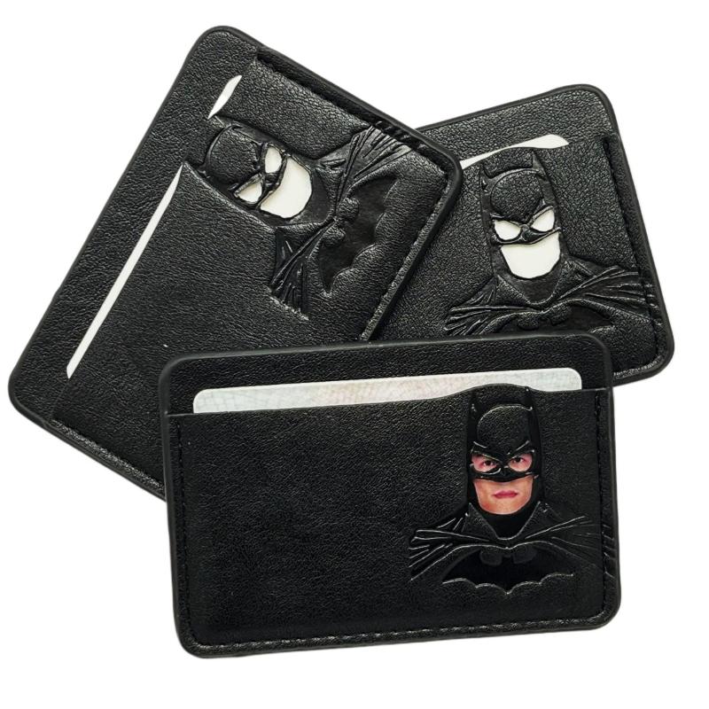 Bat Id Wallet Slim Leather Card Holder Case Wallet With Hero Mask Creative Anniversary Birthday Gift For Dad Husband